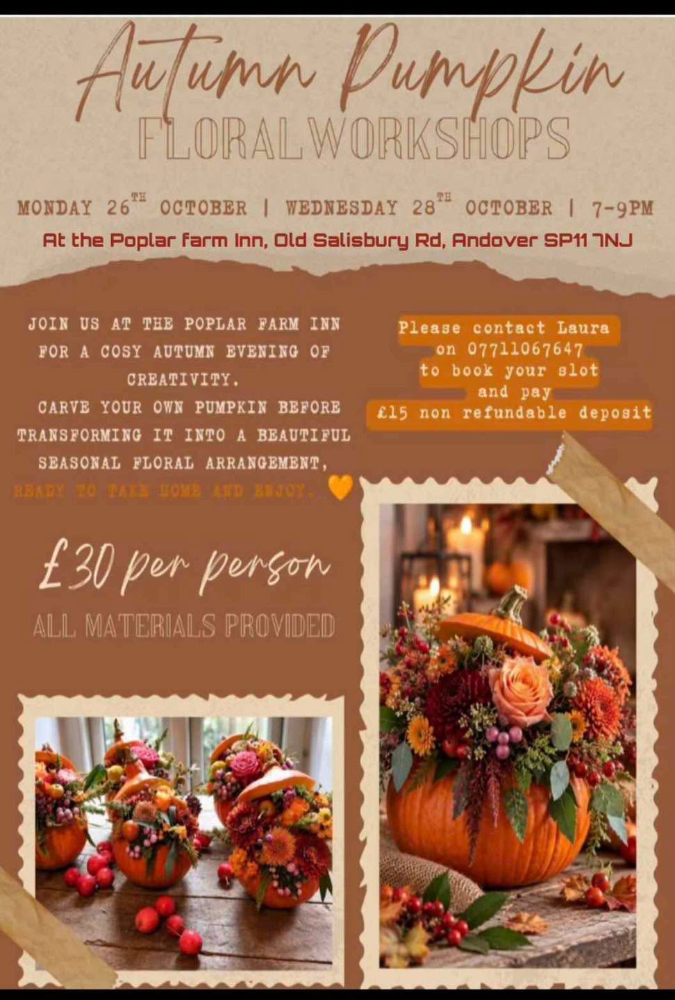 Autumn Pumpkin Floral Workshop